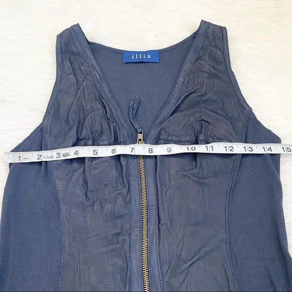 ILLIA Blue Leather Blouse - Picture 7 of 8